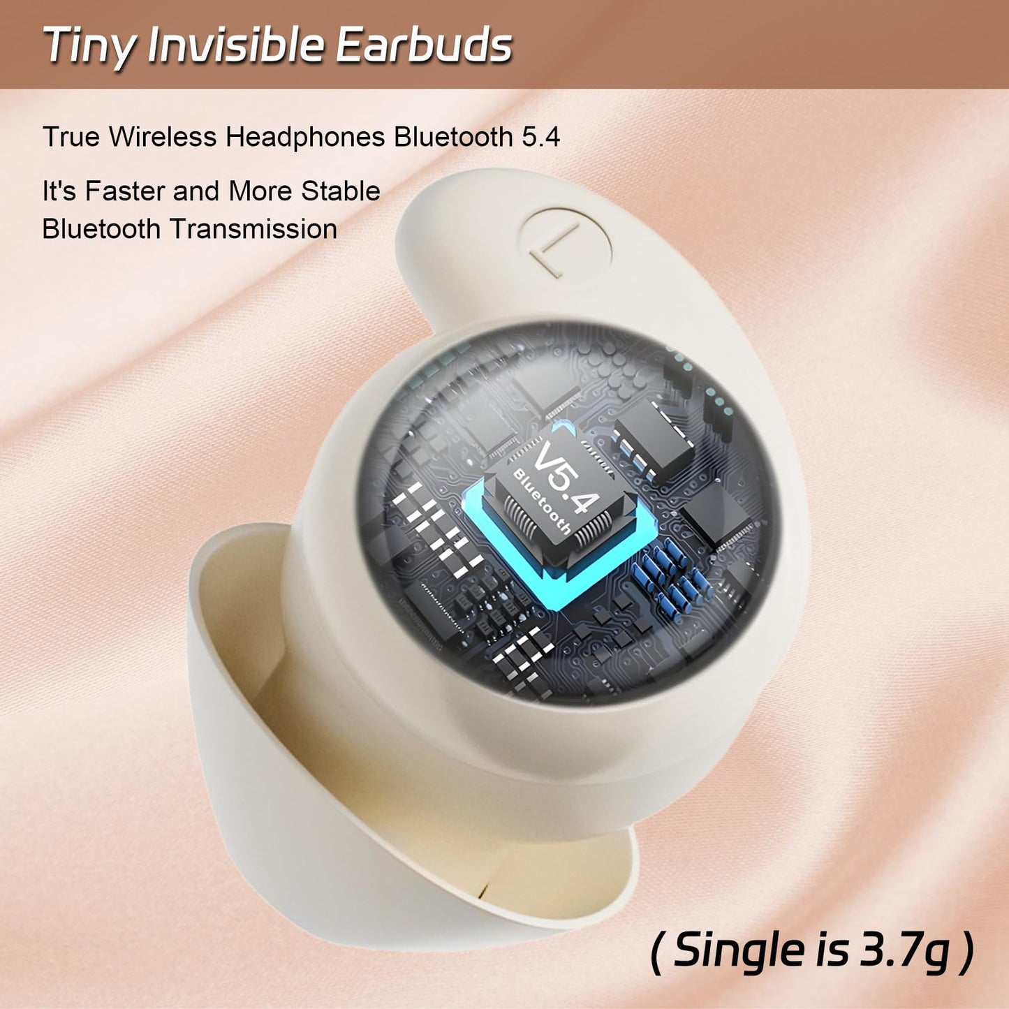 IFECCO Invisible Sleep Earbuds,Small Bluetooth Sleep Headphones for Side Sleepers,Comfortable Noise Blocking,IPX6 Waterproof Wireless Headphones for Sleeping,Sport