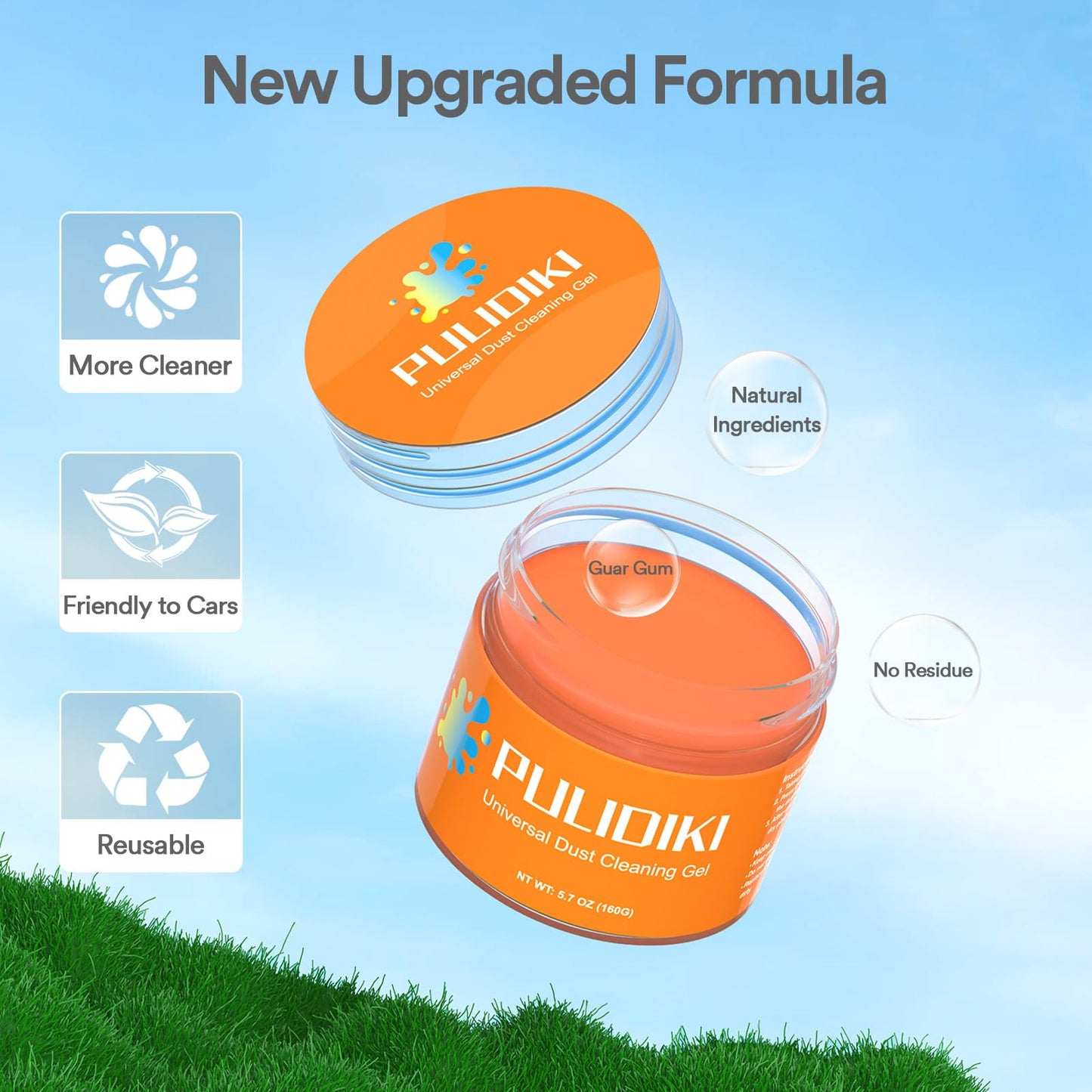 PULIDIKI Car Cleaning Gel Car Putty Car Cleaning Kit Car Interior Cleaner Slime Car Cleaning Supplies Auto Detailing Tools Car Accessories Car Gifts for Women Men Keyboard Cleaner Orange