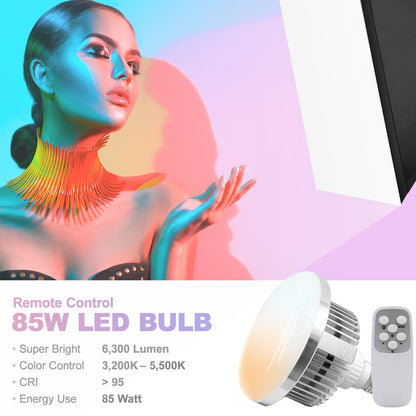 LimoStudio (LED Super Bright) 3400W Output Remote Control, 22 x 32 inch Softbox 85W Bulbs Light Kit, 3000K-5500K Adjustable Color & Brightness, 12600 Lumen, CRI>95, Soft Box Diffuser, AGG3214