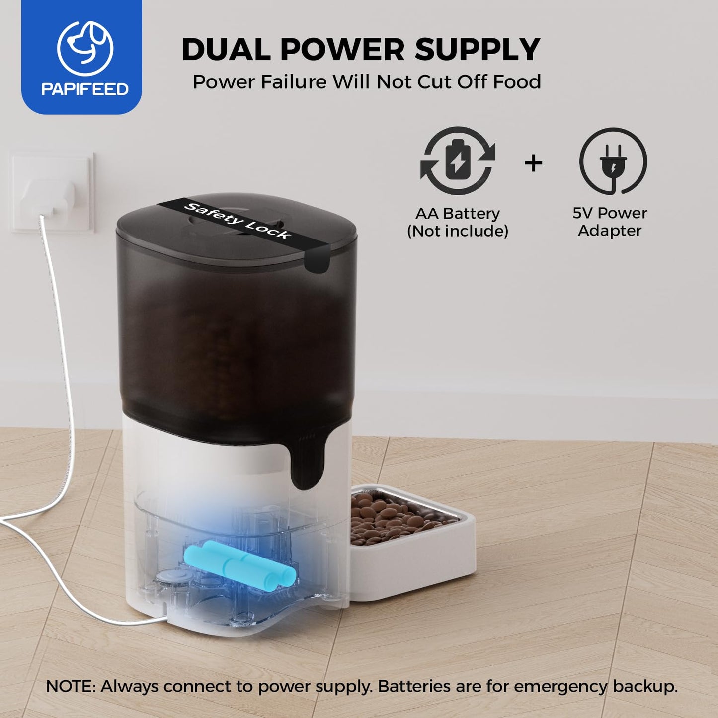 PAPIFEED Smart Automatic Cat Feeders: WiFi Pet Feeder with APP Control for Remote Feeding, Detachable for Easy Clean, Automatic Cat Food Dispenser with Alexa,1-10 Meals Per Day for Dog (6L/25Cup)