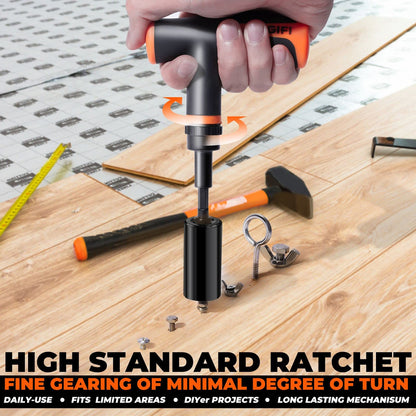 MANWALD Universal Socket Tool Set, Ratcheting T-Handle Screwdriver Set with Power Drill Adapter, Fathers Day Dad Gifts from Daughter Wife Son, Gifts for Him Men Husband, Boyfriends, Orange, Black