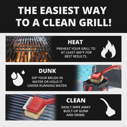 Grill Rescue BBQ Replaceable Cleaning Head, Bristle Free - Durable and Unique Grill Tools for Cast Iron or Stainless-Steel Grates, Barbecue Cleaner