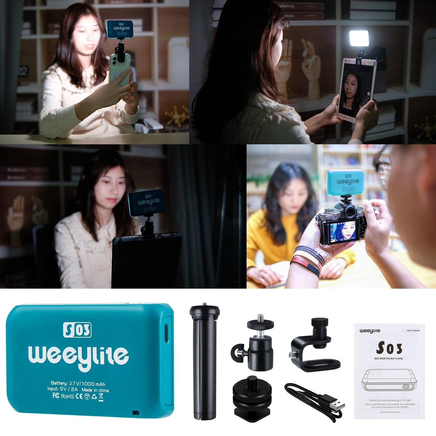 RGB Video Photography Lighting Kit, App Control Streamer Light Tiktok Light, 2800K-6800K LED Video Light for Product Shoot, Vlogging, Liver Streaming, Photography, Video (1 Piece)