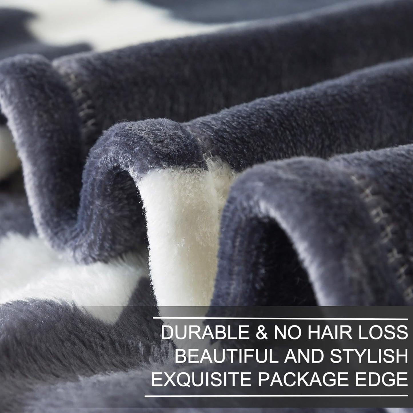 Richave Gray Pattern Twin Size Blanket,Premium Lightweight Anti-Static 66x90 Inches Throw Blankets for Twin/Twin XL Extra Long Bed,Couch, Sofa, Chair, Camping, Picnic,Grey and White