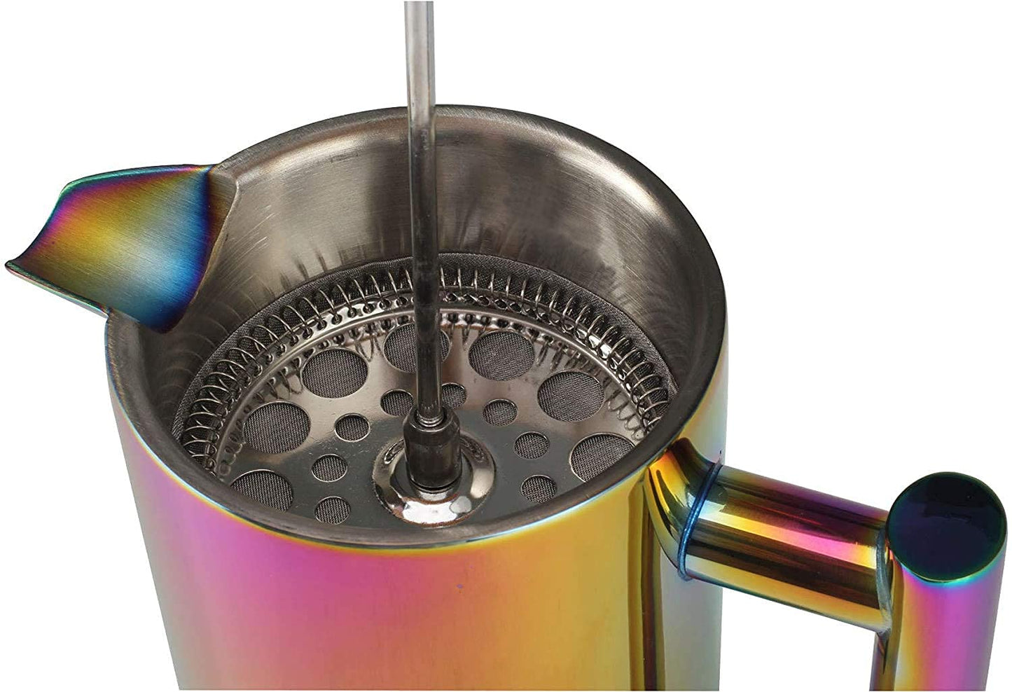 MAGICAFÉ French Press Coffee Maker – 1 or 2 Cups Small Stainless Steel Coffee Maker Double Walled French Press Rainbow 12oz/350ml