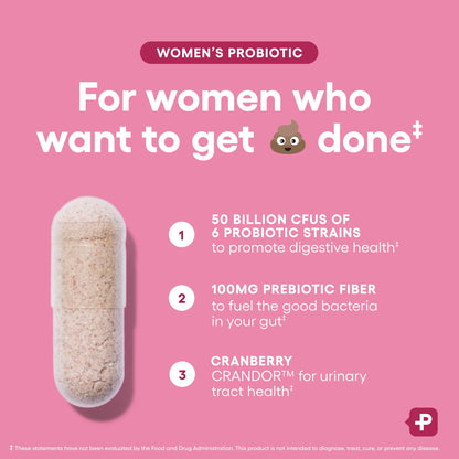 Physician's CHOICE Probiotics for Women - PH Balance, Digestive, UT, & Feminine Health - 50 Billion CFU - 6 Unique Strains for Her - Organic Prebiotics, Cranberry Extract+ - Women Probiotic - 30 CT