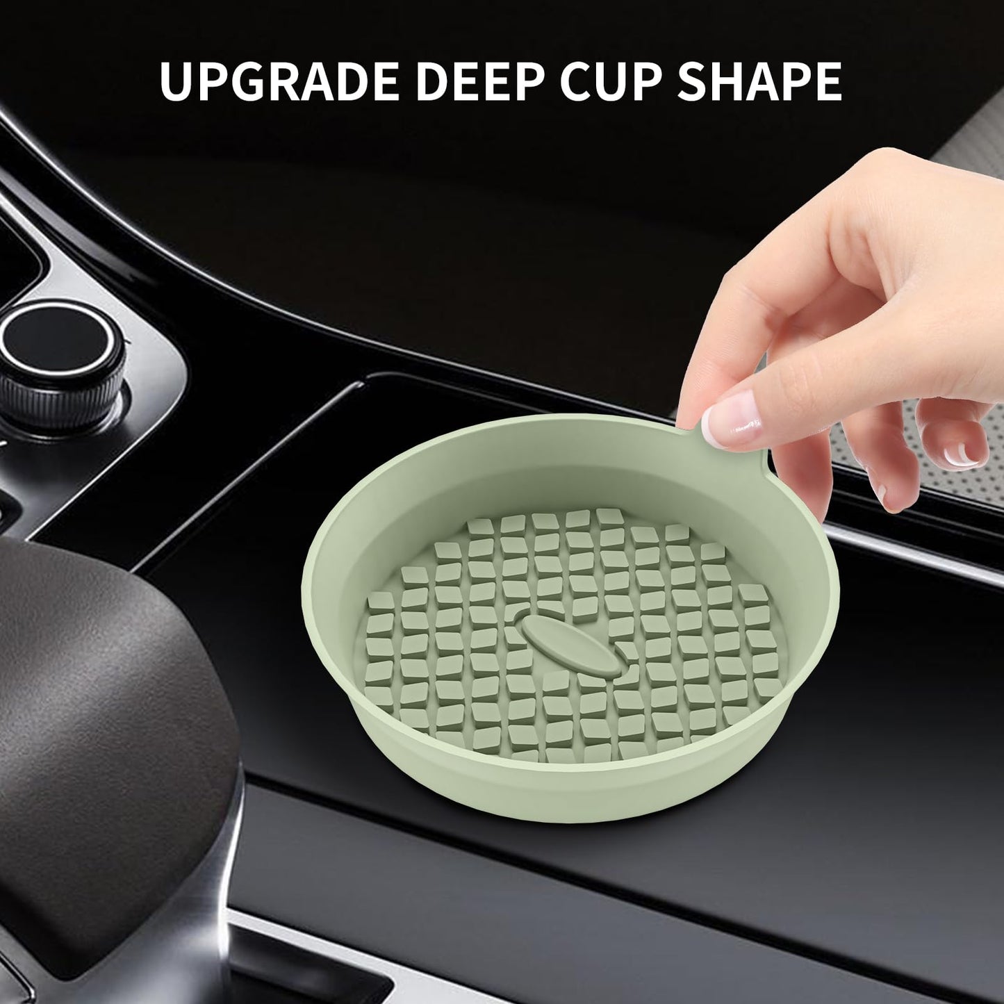 ME.FAN Car Cup Holder Coasters [4 Pack] Silicone Cups Mats, Automotive Universal Non-Slip Recessed Interior Accessories Desert Sage