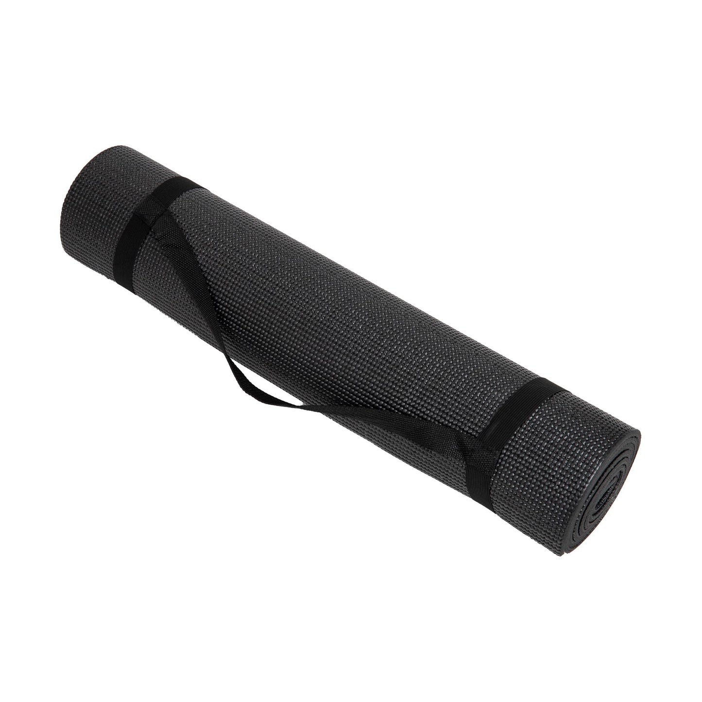 Mind Reader YOGAPVC-BLK All Purpose Extra Thick Yoga Fitness & Exercise Mats with Carrying Strap, High Density Anti-Tear, 68"L x 24"W x 0.3"Th, Black