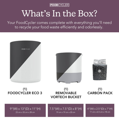 Food Cycler Eco 3 Compact Kitchen Food Recycler | Indoor Composter Bin Alternative | Electric Countertop Food Waste Disposer with Odorless 3.5L Indoor Food Waste Bin for Easy Waste Management | Grey