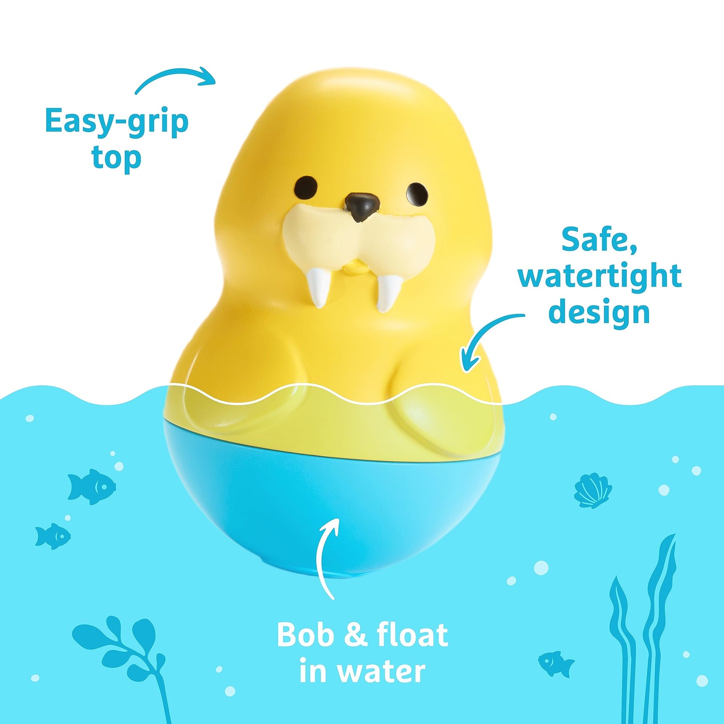 Munchkin® Bath Bobbers Mold Free Baby and Toddler Bath Toy, 6+ Months, Dolphin/Walrus/Octopus