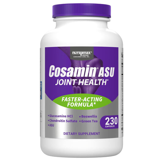 Nutramax Laboratories Cosamin® ASU Joint Health Supplement with Glucosamine, Chondroitin & ASU for Men’s & Women's Joint Health, 230 Capsules