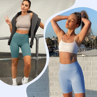 5 Pack Biker Shorts Women - 5"/8" High Waist Spandex Workout Yoga Running Athletic(Black/Light Grey/Blue/Ins Green/Pink,Plus)