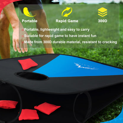 Himal Collapsible Portable Corn Hole Boards with 8 Cornhole Bean Bags (3 x 2-feet)