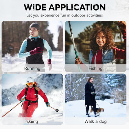 KOVNLO Womens Heated Vest, 5 in 1 Smart Controller, Lights-out Design, Electric Heated Jackets (Battery Pack Not Included)