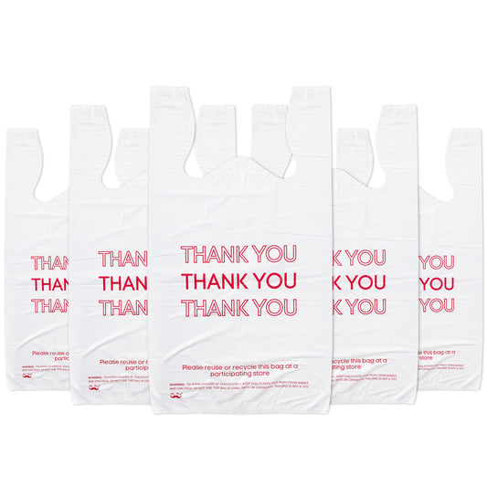 Mr. Pen - Thank You T-Shirt Bags, 11.6" x 6.5" x 21", 100 Pack, Plastic Bags with Handles
