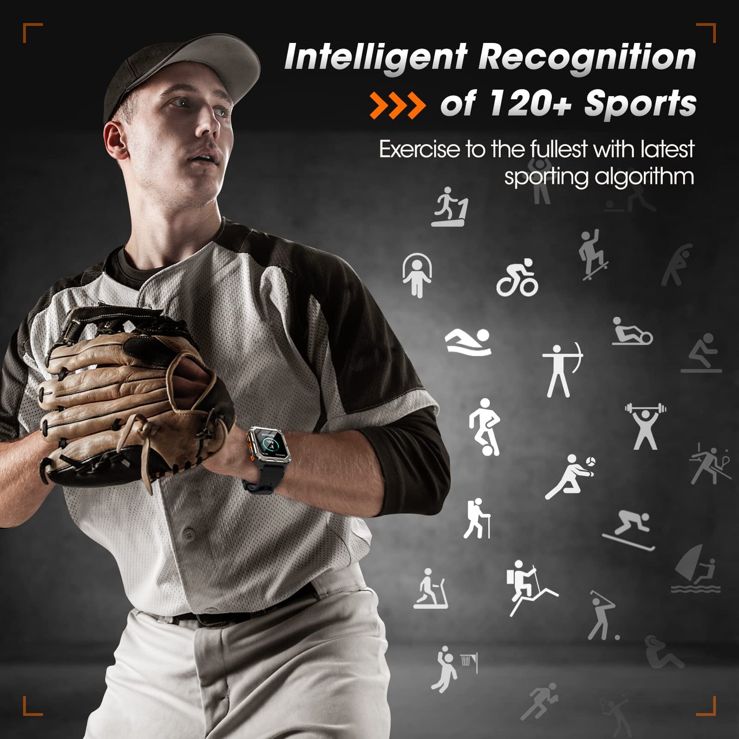 Military Smart Watch for Men with Blood Pressure (Answer/Make Call), Rugged Tactical Smartwatch for Android and iPhone, 10 ATM Waterproof Outdoor Sports Fitness Tracker with Heart Rate, Sleep Monitor