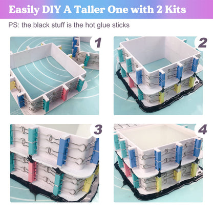 LET'S RESIN Adjustable Mold Housing for Silicone Molds Making (Not for Direct Resin Use), Silicone Mold for Resin Mold Making Silicone Rubber, Plastic Housing Frame for DIY Resin, Candle, Soap Molds