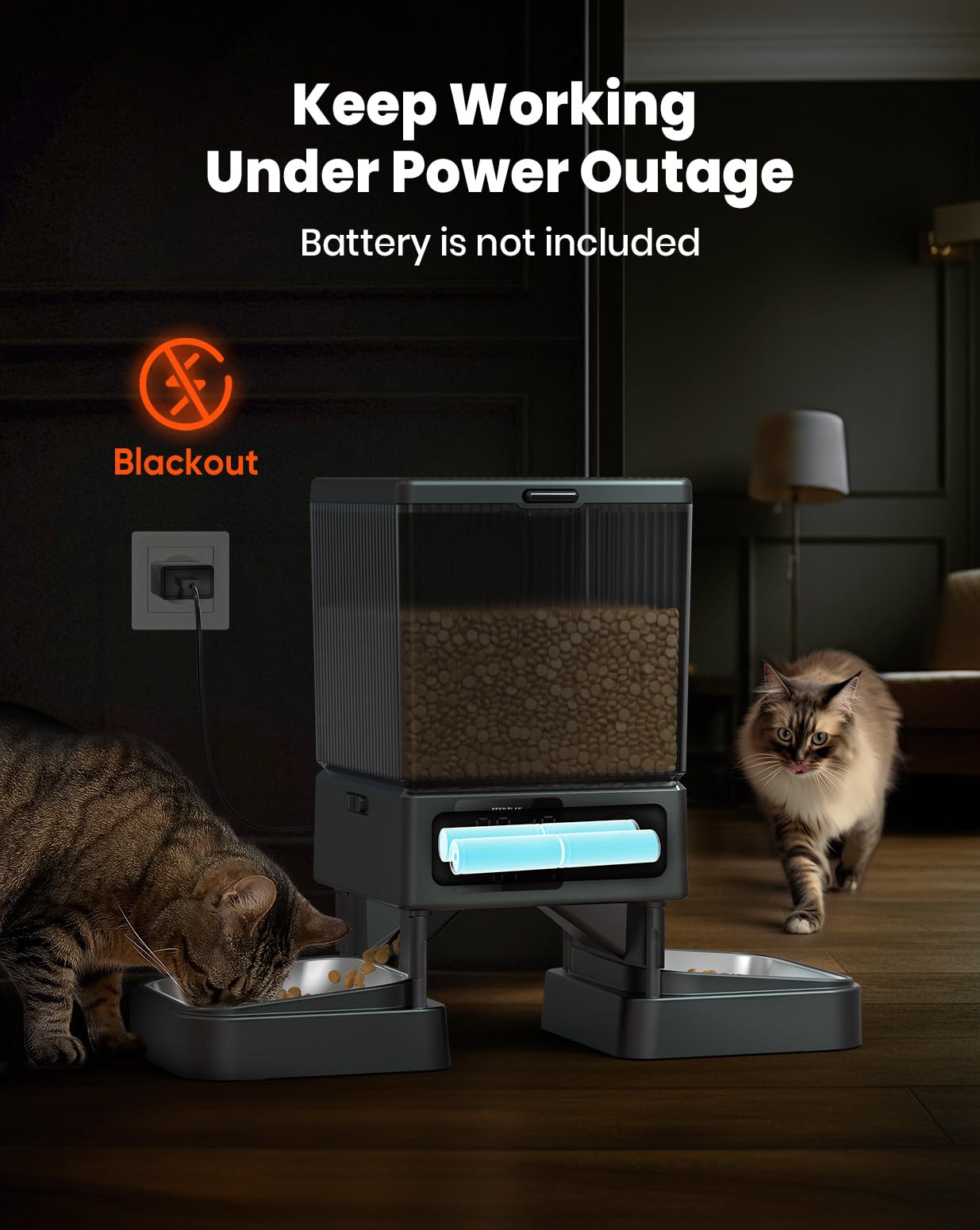 oneisall Automatic Cat Feeder for 2 Cats, 20 Cups/5L Automatic Cat Food Dispenser for Small Pets Indoor, Timed Cat Feeder for Dry Food