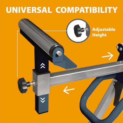 POWERTEC Miter Saw Stand with Wheels, Collapsible and Portable Tool Stand with Systematic Tool Storage Trays, 330Lbs Load Capacity and Quick-Release Mounting Brackets, Miter Saw Accessories (MT4008)