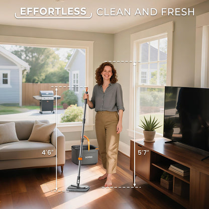 Mop and Bucket Set, Spin Mop with Separate Dirty Water System, Deep-Cleaning Mops for Floors, Versatile Mops for Walls