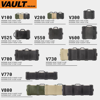 Pelican Vault V700 Long Case with Foam (Black)