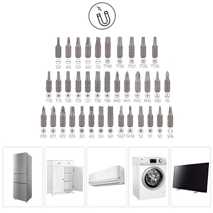 Amazon Basics Magnetic Ratcheting Wrench and Electronics Precision Screwdriver Set, 73 count (Pack of 1), Black/Red/Silver