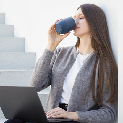 MEWAY 12oz/12 Pack Wine Tumbler Glasses with Lid -Double Wall Vacuum Stainless Steel Travel Tumbler Mug,Stemless Insulated Wine Cup for,Coffee,Cocktails,Gifts (Navy,Set of 12)