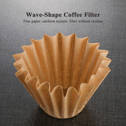 MUCXNIIY 2-5 Cup Coffee Filters, Pack of 100 Unbleached Coffee Filters 5 Cup, Thicken Natural Coffee Filter Basket for Commercial, Home Coffee Maker, Pour Over Coffee Kit (Brown, W02)