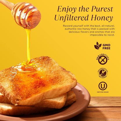 100% Raw & Unfiltered Wildflower Honey - American Made by Pure Southern Honey (48 Ounce)
