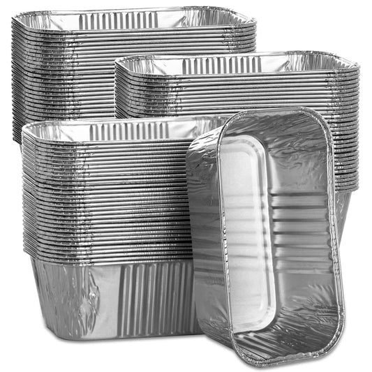 MOACOCK 100 Pack 1Lb Aluminum Mini Loaf Baking Pans, 6” x 3.5” x 2” Heavy Duty Disposable Loaf Pans, Thick Foil Bread Pans for Baking Holiday Treats Food Storage and Takeout