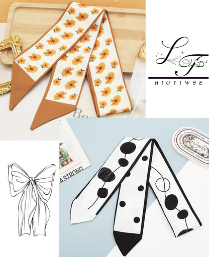 Hioyiwse Purse Scarf Handbags For Women Skinny Hair Neck Accessories Scarves With Bag Scarfs Handle Fashion Lightweight 37.8x 2.6inch 05