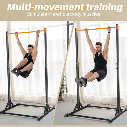 Pull Up Station, Bongkim Power Tower Portable Pullup Bar Station, Pull Up Bar for Home Gym, Pull Up Tower Station 330LBS (Orange)