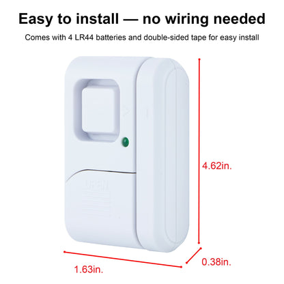GE Personal Security Window and Door Alarm, 2 Pack, DIY Protection, Burglar Alert, Wireless Chime/Alarm, Easy Installation, Home Security, Ideal for Home, Garage, Apartment and More, White, 45115