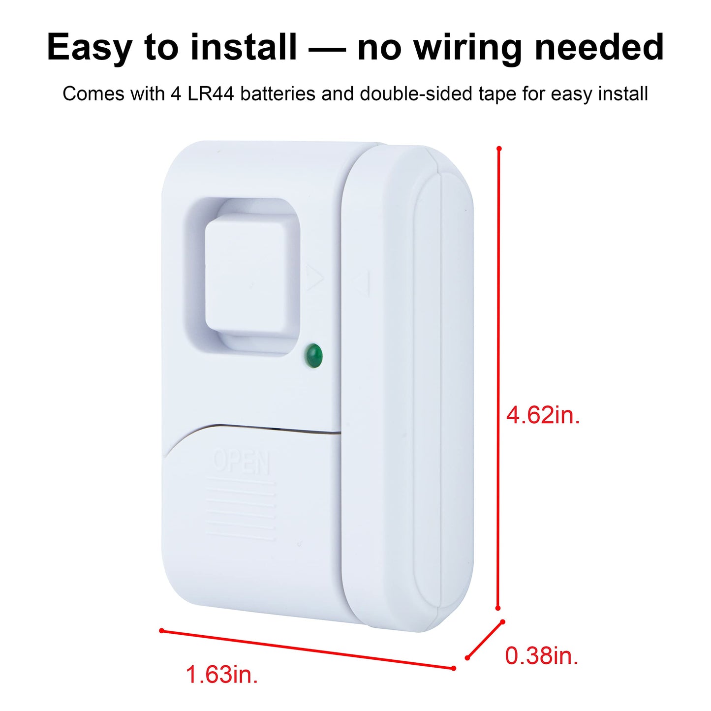 GE Personal Security Window and Door Alarm, 5 Pack, DIY Protection, Burglar Alert, Wireless Chime/Alarm, Easy Installation, Home Security, Ideal for Home, Garage, Apartment and More,White, 45987