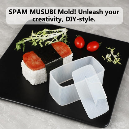 Musubi Mold Kit Musubi Maker Press 2 Pack with Luncheon Meat Slicer and Rice Paddle - Create Authentic Hawaiian Musubi at Home Non-Stick, The Musubi Mold is Used in Hawaii Restaurants
