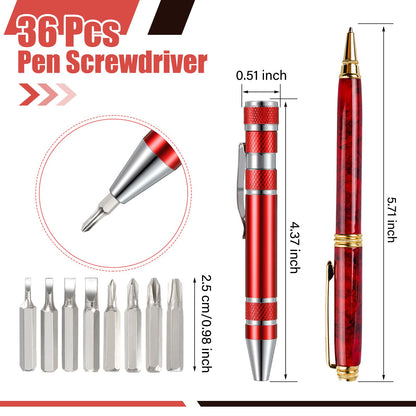Mudder Pen Screwdriver Gifts Multitool Handy Tool 8 in 1 Magnetic Pocket Screwdriver Precision Function for Mini Gadgets(36 Pieces)