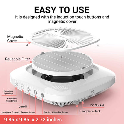 MelodySusie 2 in 1 Nail Drill with Nail Dust Collector, Gifts for Women, Professional 30000RPM Electric Nail Drill Efile with Nail Dust Vacuum Collector for Acrylic Gel Nails Polishing