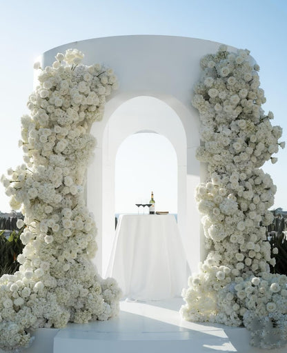 Kimura's Cabin 6pcs Fake White Flowers Artificial Silk Hydrangea Flowers Bouquets Faux Hydrangea Stems for Home Table Centerpieces Wedding Party Decoration (White)