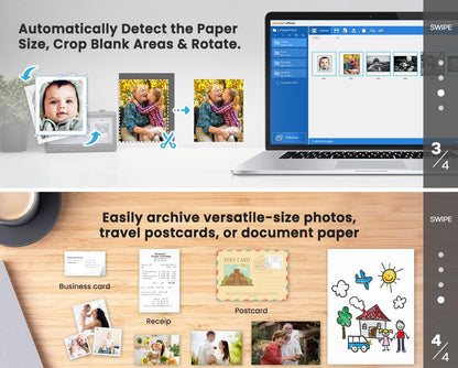 Plustek Photo Scanner ePhoto Z300, Scans 4x6 inch Photos in 2 Seconds, Auto crop and deskew with CCD Sensor, Supports Mac and PC