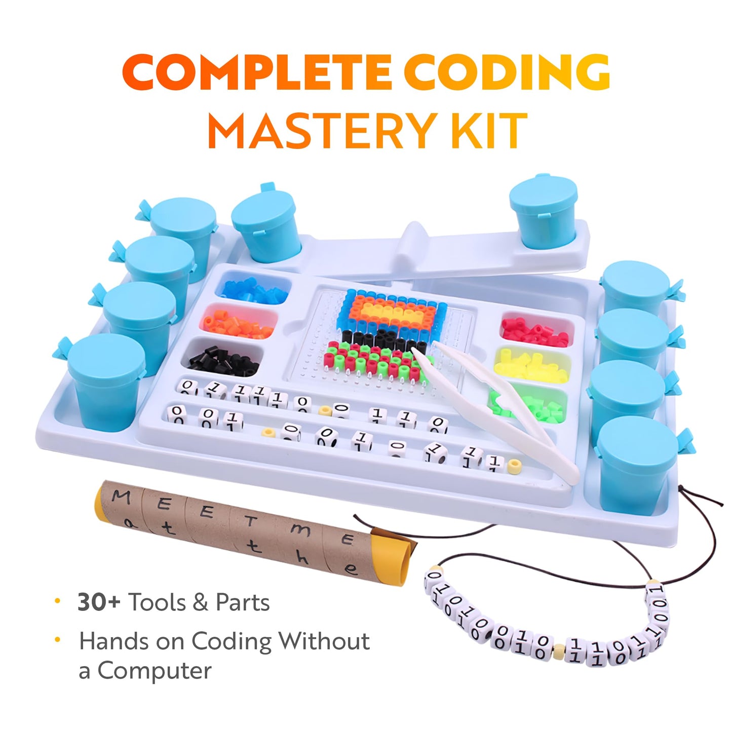 Playz My First Coding & Computer Science Kit - Learn About Binary Codes, Encryption, Algorithms & Pixelation Through Fun Puzzling Activities Without Using a Computer for Boys, Girls, Teenagers, Kids
