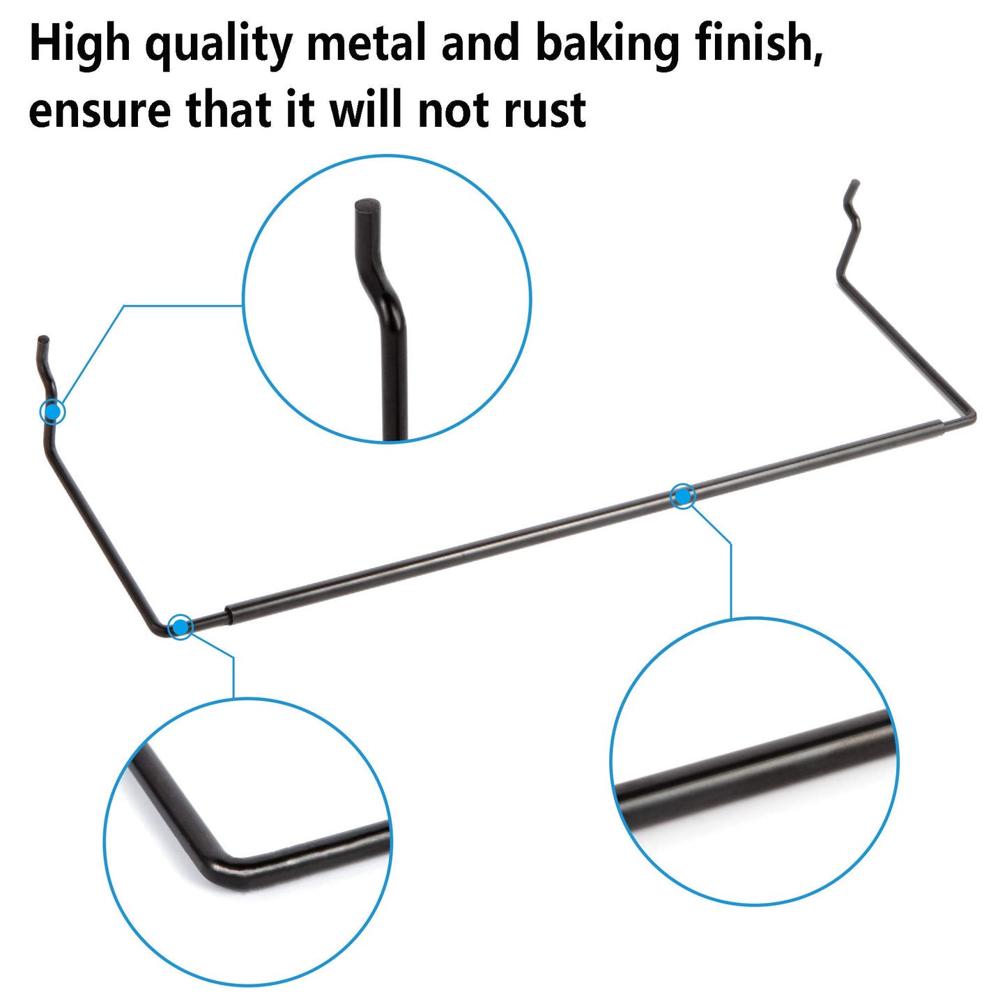 Paper Towel Holder for Pegboard, Extendable, Fit Any Standard Pegboard, 4 Packs, Black