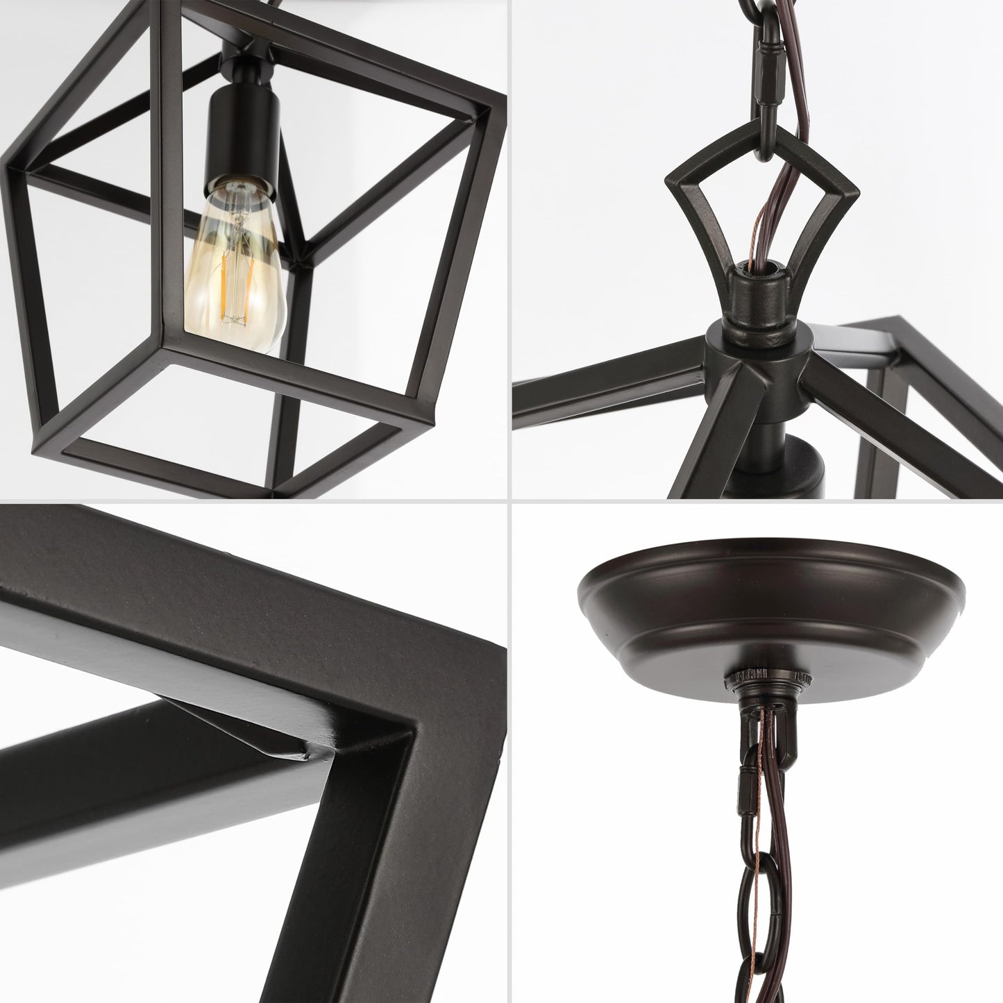 JONATHAN Y JYL7618A Pagoda 8" 1-Light Vintage Farmhouse Iron Chain Pagoda LED Pendant Minimalist, Rustic, Industrial, Classic, Casual, Living Room, Dining Room, Bedroom, Foyer, Oil Rubbed Bronze