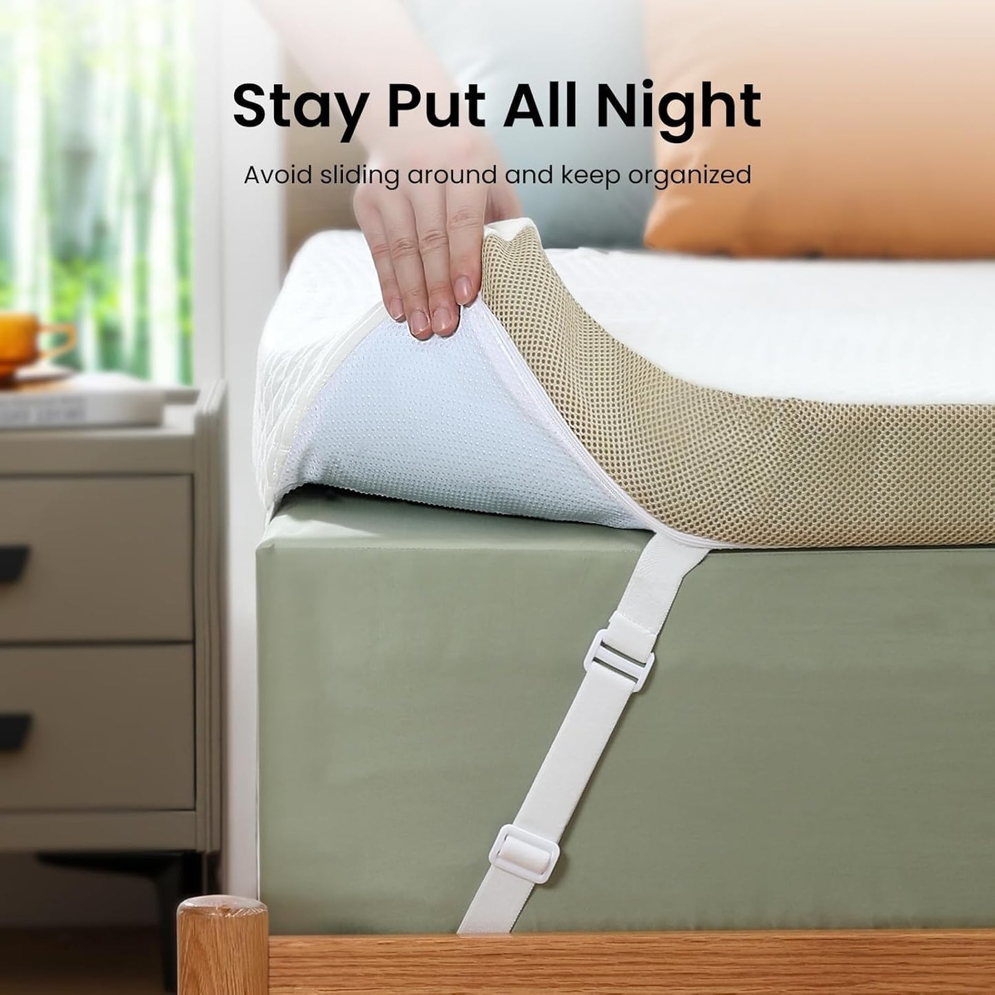 Marsail Twin XL Mattress Topper, 3 Inch Cooling Memory Foam Gel Infused with Soft Cover, CertiPUR-US and Oeko-TEX Certified, Suitable for Sofa, RV, Camping