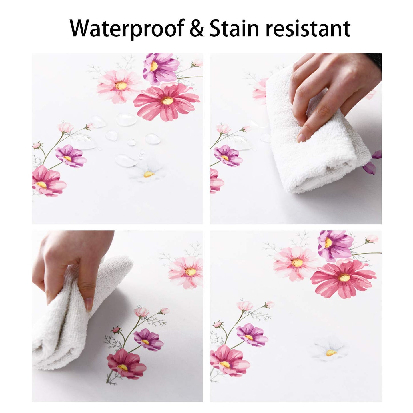 Hiasan Waterproof Spring Tablecloth Rectangle 60 x 104 Inch - Spillproof Wrinkle Free Washable Oblong Floral Tablecloth for Spring Summer Outdoor Picnic, Kitchen Dining, Birthday Party
