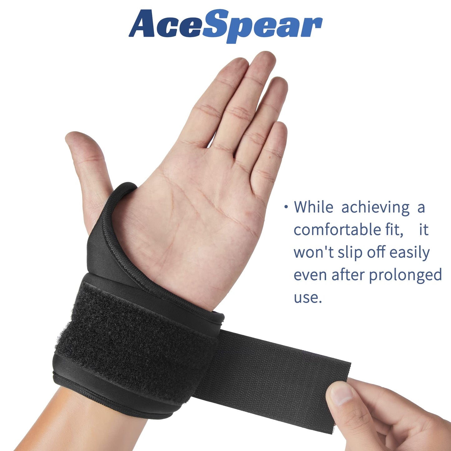 AceSpear Wrist Weights with Thumb Loops Lock for Men Women 1lb*2 2lbs*2 3lbs*2 Ankle Weights Weighted Gloves Wristbands for Running Strength Training Walking Exercises (2 lbs x 2, Black)