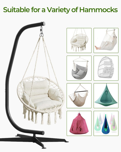 GREENSTELL Hammock Swing Stand, Hanging C-Stand with Spring Hook, for Indoor, Outdoor, Sturdy Hanging Stand Max Load 330lbs