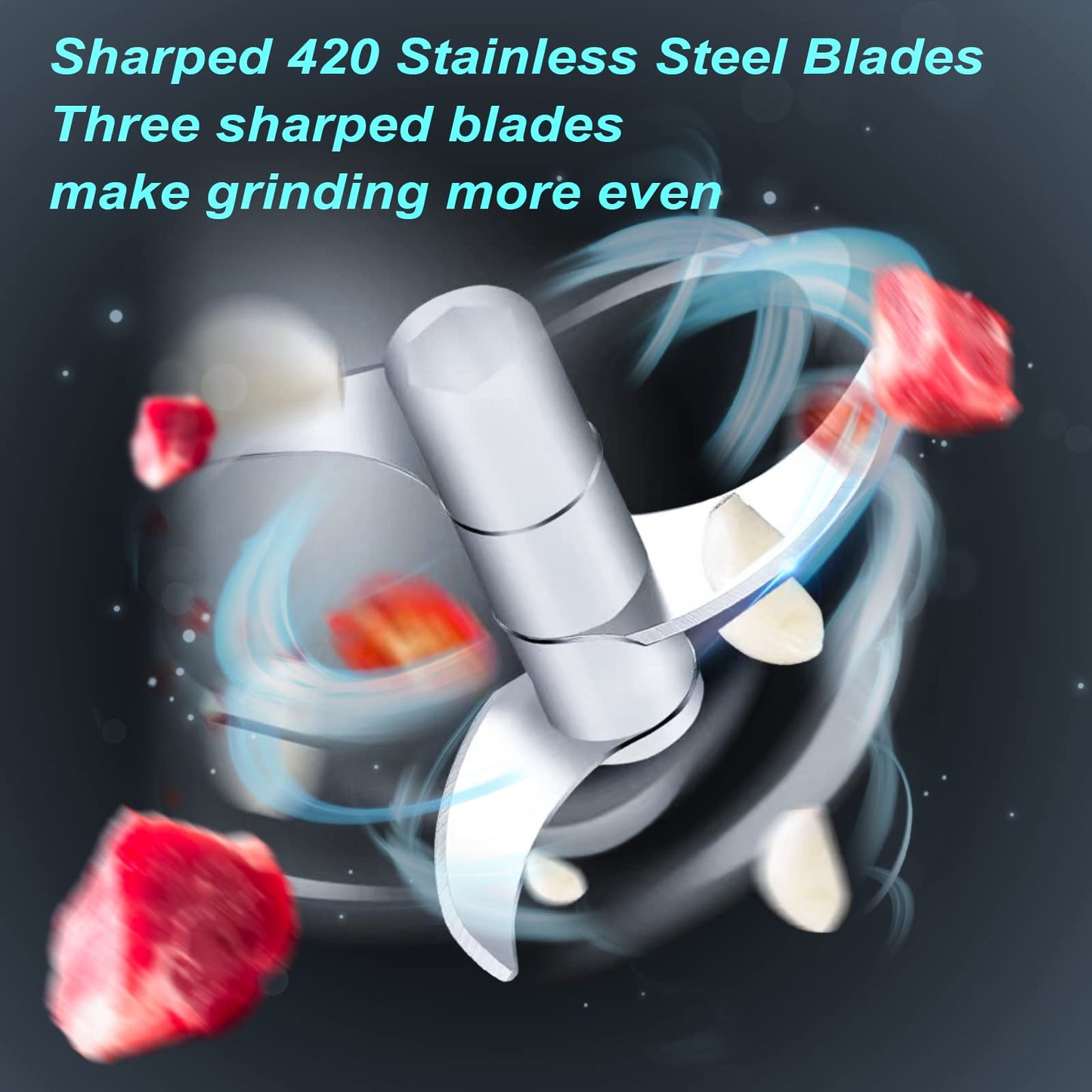 Garlic Chopper, Mini Food Processor, USB Rechargeable Mini Chopper, Powerful Garlic Crusher, Blender to Vegetable, Wireless Vegetable Chopper for Ginger, Chili, Fruit, Meat, etc（250ML）