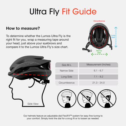 Lumos Ultra Fly - Lightweight Bike Helmet Firefly Compatible | Built-in Sunglasses Port | Custom-Made Fit System for Adult Men & Women | Bicycle Cycling Accessories