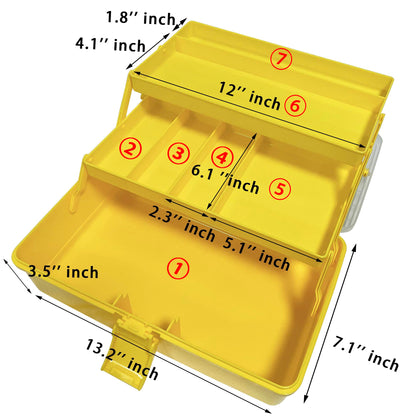 13 Inch Sewing Box Three Layers, Plastic Craft Organizers and Storage, Multifunction Craft Organizer/First Aid Medicine Box/Tool Organizers and Storage with Lids