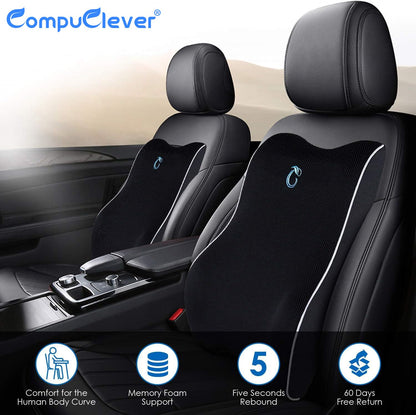 Lumbar Support Pillow for Office Chair & Car, Ergonomic Back Support Memory Foam Back Cushion with 3D Washable Cover, Relieves Back Pain for Driving, Gaming, Truck, Recliner